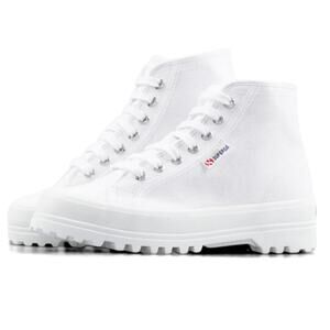 SUPERGA 2341 Alpina High Top Sneaker Canvas Lace Up Shoes White